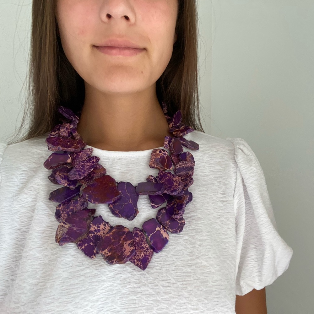 Purple Rock Double Necklace